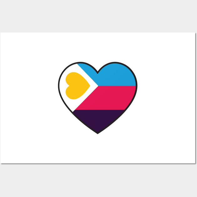 Polyamory Pride Heart - New Pride Colors! Wall Art by LaLunaWinters